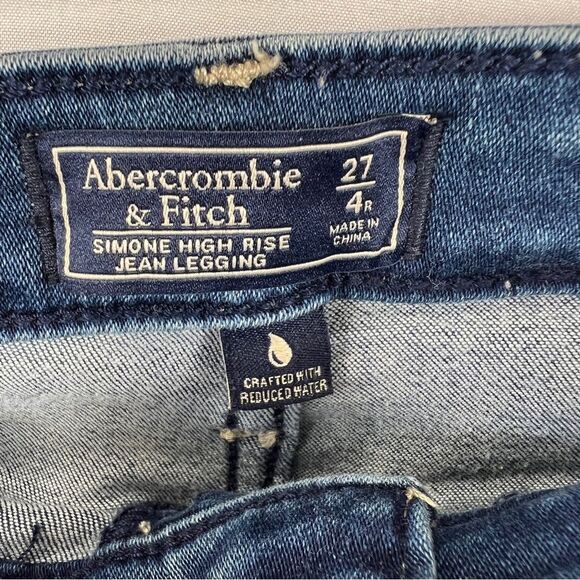 Abercrombie & Fitch Simore High Rise Blue Skinny Jeans 0689 - Picture 5 of 12